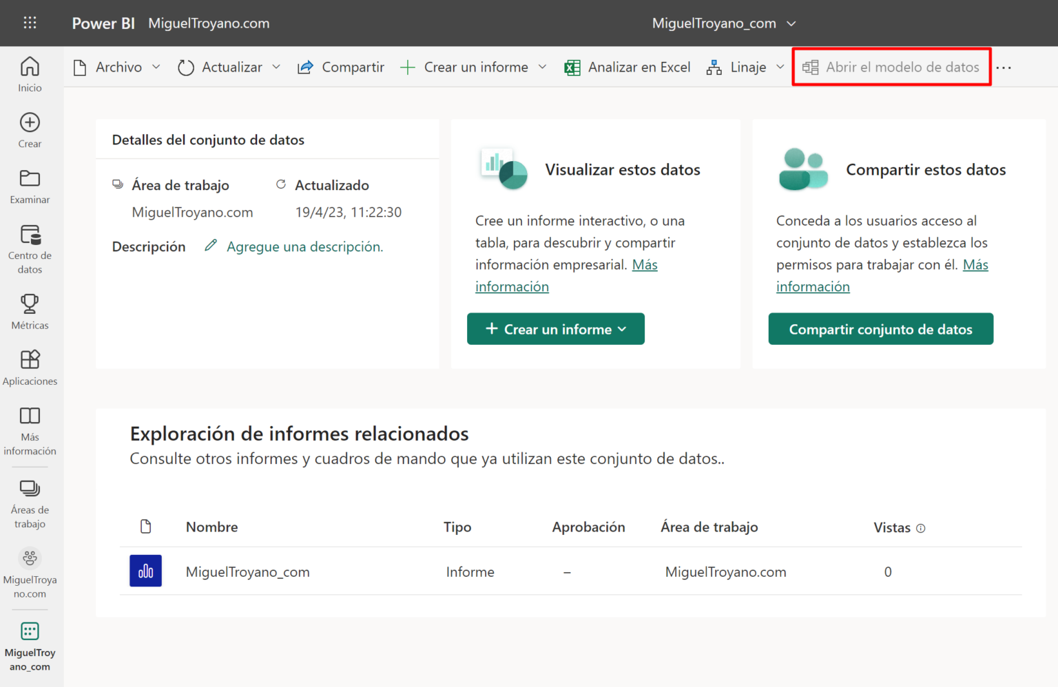 Editar Modelo De Datos En El Servicio De Power BI MiguelTroyano