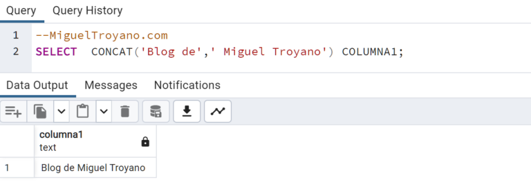 Función CONCAT En PostgreSQL » MiguelTroyano.com