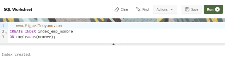 Ndices En Oracle Migueltroyano Com
