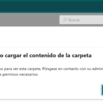 No se pudo cargar el contenido de la carpeta